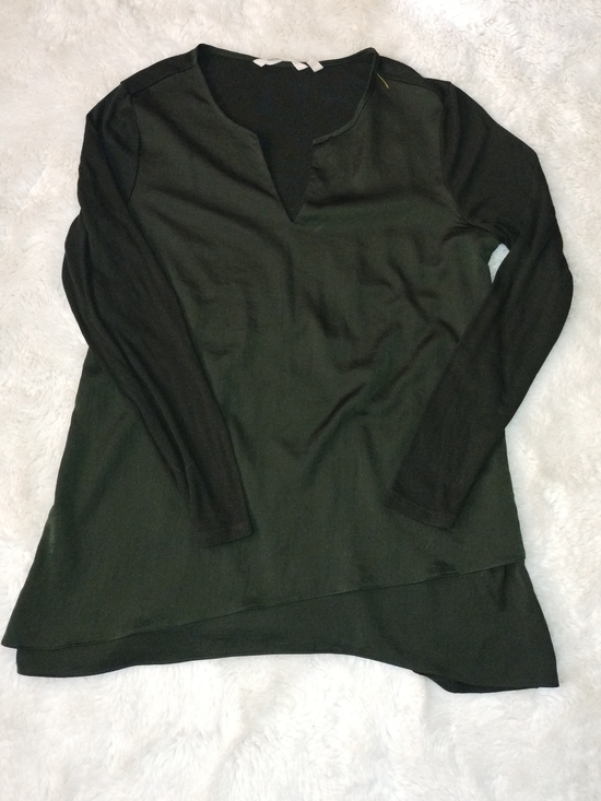 Soft Surroundings Tops - Soft Surroundings Dark Olive Long-Sleeve Notch Neck Tunic